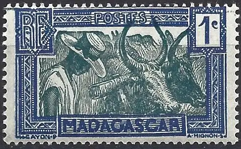 Madagaskar 1933 - Mi 180 - YT 161A - Zebu