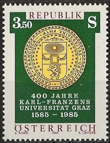 Österreich 1985 - Mi 1799 - YT 1628 - Wappen der Universität Graz - MNH