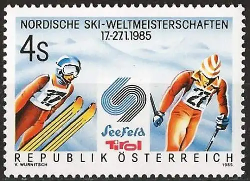 Österreich 1985 - Mi 1801 - YT 1630 - Ski Weltmeisterschaften in Seefeld - MNH
