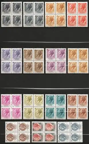 Italien 1968/72 - Siracusana - 15 blocks von  4 briefmarken - MNH - Fluoreszierendes Papier