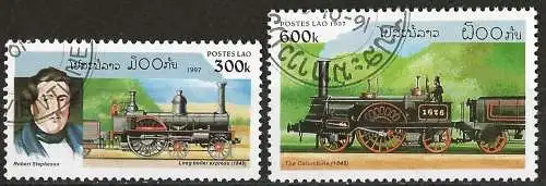 Laos 1997 - Mi 1556 & 1559 - YT 1247 & 50 - Dampflokomotive
