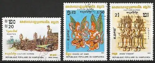 Kamputschea 1983 - Mi 469 & 474 - YT 376 & 381 - Ruinen von Kmere