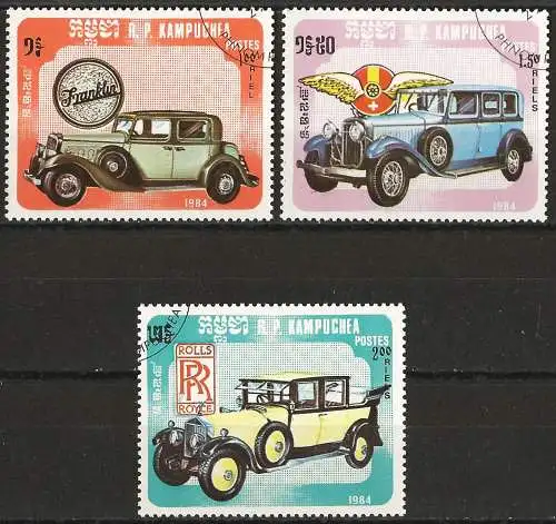 Kamputschea 1984 - Mi 601/03 - YT 494/96 - Alte Auto