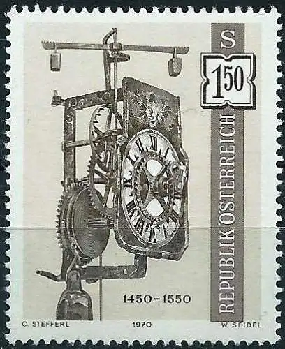 Österreich 1970 - Mi 1328 - YT 1157 - Antike Uhren - MNH