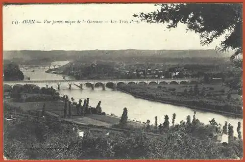 [Ansichtskarte] Frankreich (France) Lot-et-Garonne ( 47 ) Agen : Les Trois Ponts. 