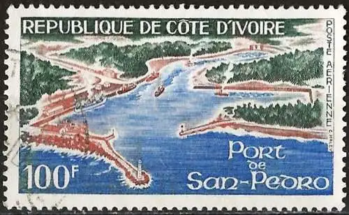 Elfenbeinküste 1971 - Mi 375 - YT Pa 49 - Der Hafen von San Pedro (Luftpost)