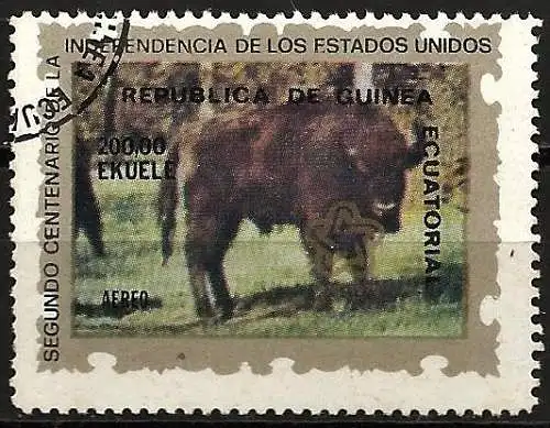 Äquatorial Guinea 1976 - Mi 850 - YT Pa 66 - Bison - Flugpost