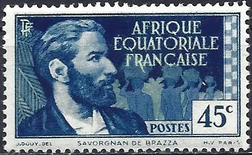 Französisch-Äquatorialafrika 1937 - Mi 40 - YT 44 - Pierre Savorgnan de Brazza - MH