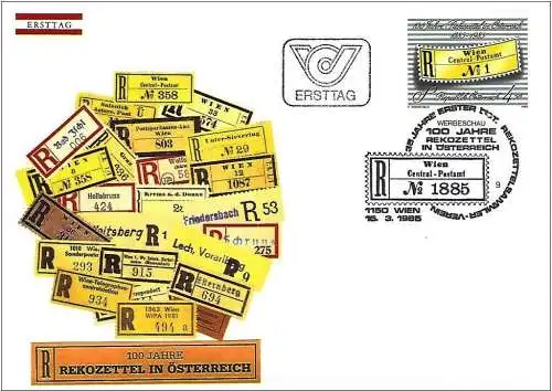 Österreich 1985 - Mi 1806 - YT 1635 - Label von Letter Einschreiben - FDC