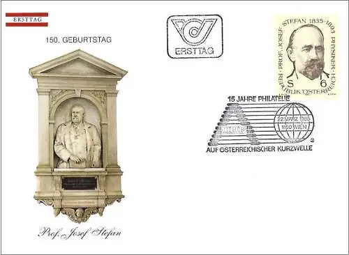 Österreich 1985 - Mi 1807 - YT 1636 - Josef Stefan, Physiker - FDC