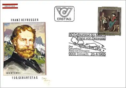 Österreich 1985 - Mi 1809 - YT 1638 - Franz Defregger, Kunstmaler - FDC