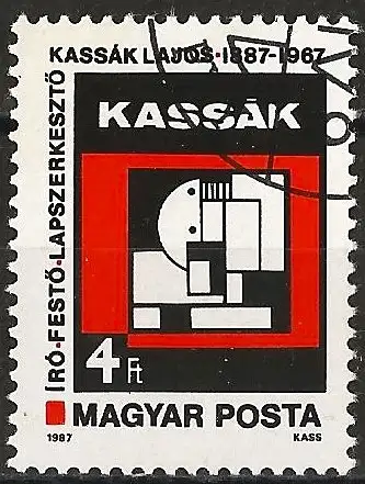 Ungarn 1987 – Mi 3884 - YT 3094 - Gemälde von Lajos Kassák