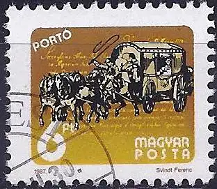 Ungarn 1987 – Mi P254 - YT T247 - Portomark : Postkutsche