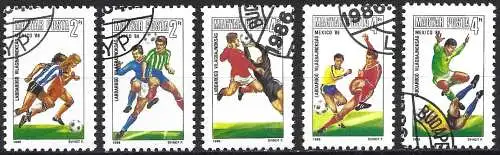 Ungarn 1986 – Mi 3815/19 - YT 3031/35 - FIFA Fussball WM