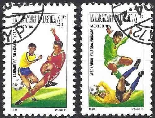 Ungarn 1986 – Mi 3816 & 18 - YT 3034/35 - FIFA Fussball WM
