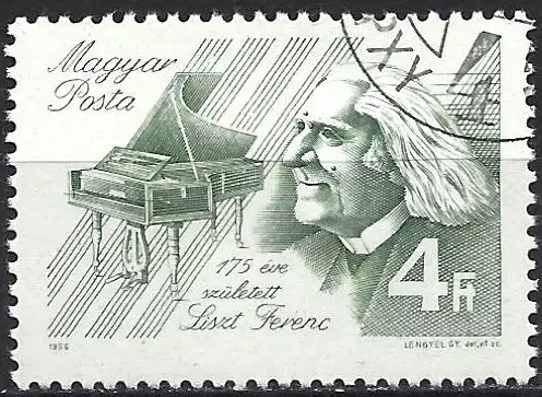 Ungarn 1986 – Mi 3842 - YT 3053 - Franz Liszt und Piano