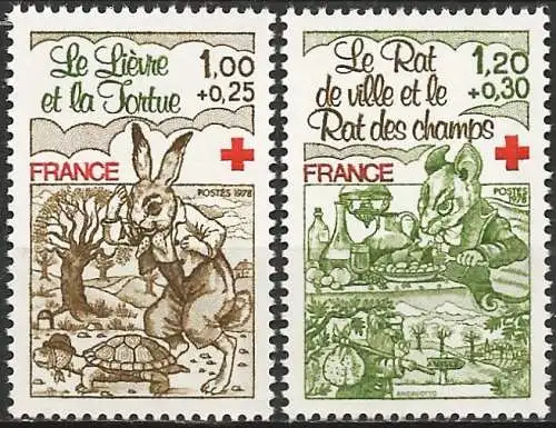 Frankreich 1980 – Mi 2129/30 - YT 2024/25 - Rotes Kreuz - MNH
