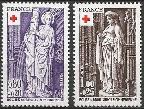 Frankreich 1976 - Mi 2001/02 - YT 1910/11 - Rotes Kreuz - MNH
