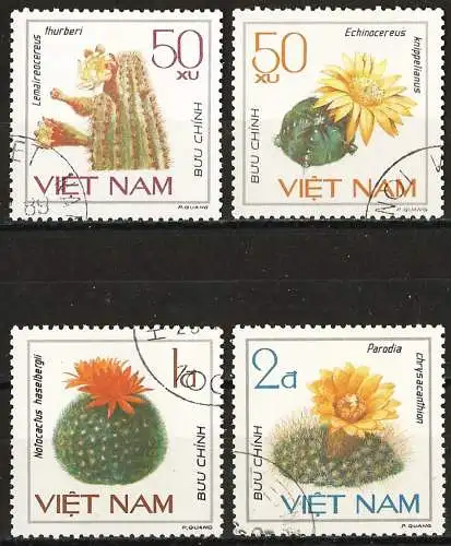 Vietnam 1985 - Mi 1547/50 - YT 651/54 - Blume : Kaktus 