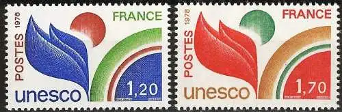 Frankreich 1978 - Mi U 19/20 - YT S 56/57 - Diensmarke : UNESCO - MNH - Komplette Serie