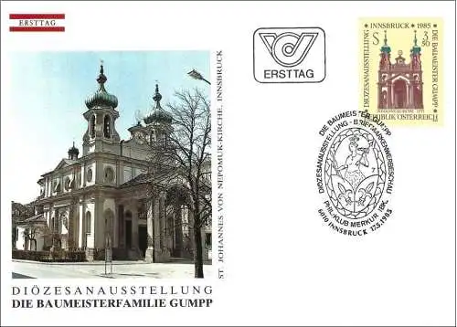 Österreich 1985 - Mi 1815 - YT 1644 - Innsbruck : Kirche - FDC