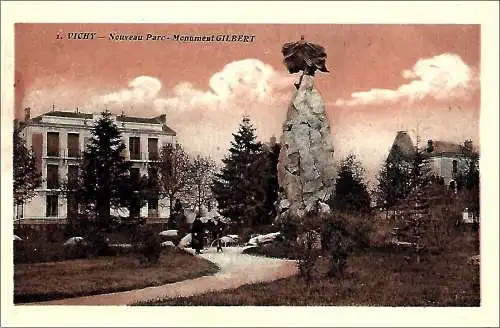 [Ansichtskarte] Frankreich - Allier ( 03 ) Vichy : Das Gilbert-Denkmal des Neuen Parks. 