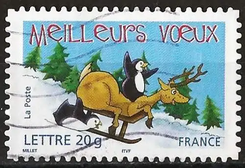 Frankreich 2005 – Mi 4019 - YT Ad 69 - Besten Wünsche - Rentier und Pinguine