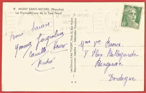 [Ansichtskarte] Manche ( 50 ) Mont Saint-Michel : Abbaye vue de la Tour Nord /
Frankreich. 