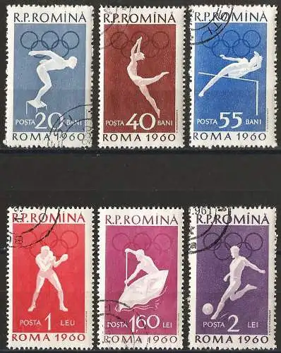 Rümanien 1960 - Mi 1847/52 - YT 1720/25 - Olympische Spiele in Rom - Komplette Serie