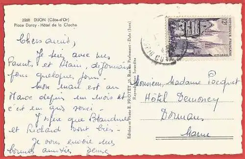 [Ansichtskarte] Frankreich - Côte d'Or ( 21 ) Dijon : Hôtel " La Cloche " plaz Darcy /. 