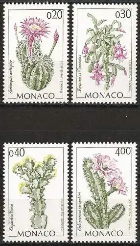 Monaco 1994 - Mi 2158/61 - YT 1915/18 - Blume : Kakteen - MNH - Komplette Serie
