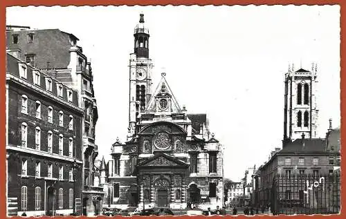 [Ansichtskarte] Paris ( 75 ) Eglise St-Etienne-du-Mont et Tour Clovis , Place du Panthéon / 
Frankreich : Kirche. 
