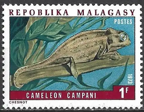 Madagaskar 1973 - Mi 683 - YT 523 - Chamäleon - MNH
