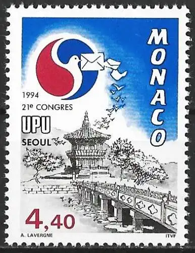 Monaco 1994 - Mi 2187 - YT 1944 - U.P.U. Weltpostverein - MNH