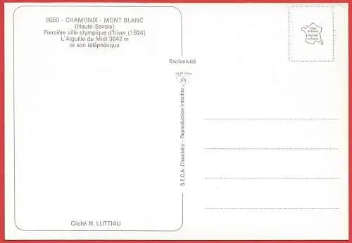 [Ansichtskarte] Haute-Savoie ( 74 ) Chamonix : Téléphérique de l' Aiguille du Midi  / 
Frankreich : Seilbahn. 