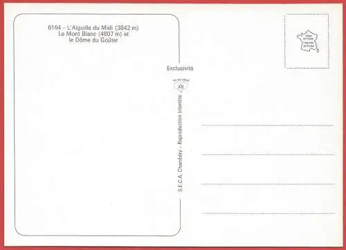 [Ansichtskarte] Haute-Savoie ( 74 ) Chamonix : Le Mont Blanc et l' Aiguille du Midi  / 
Frankreich. 