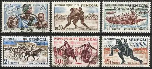 Senegal 1961 - Mi 244/49 - YT 204/09 - Sport und Tanz - Komplette Serie