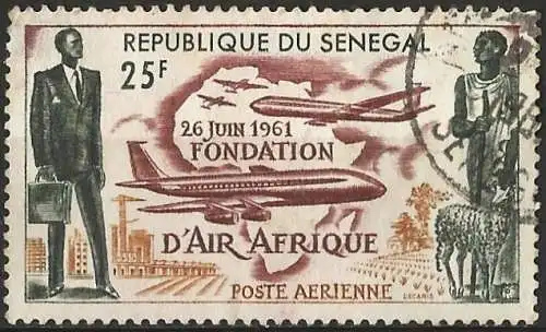 Senegal 1962 - Mi 247 - YT Pa 36 - Air Afrique - Fluggesellschaft - Flugpost