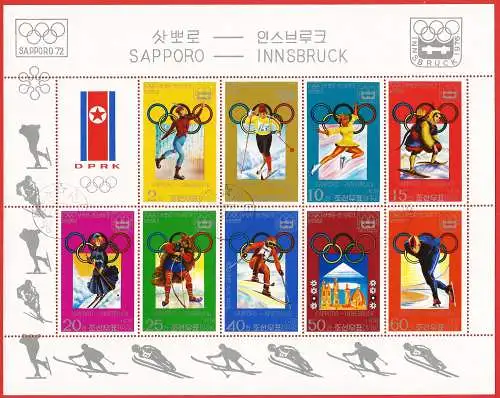 Korea-Nord 1978 - Mi 1683/91 KB - YT xxx - Olympischen Winterspielen ( Block 217 x 170 )