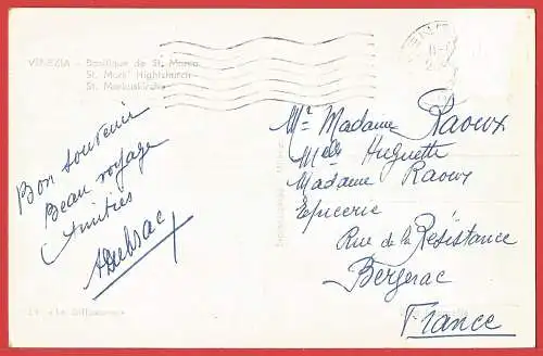 [Ansichtskarte] Italien - Venedig : Die Basilika St. Markuskirche. 