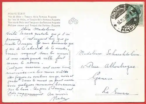 [Ansichtskarte] Italien - Pompei : Nalaner Strasse und Tempel des Fortuna Augusta / Italie / Italy. 