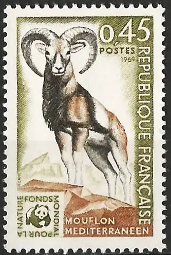 Frankreich 1969 - Mi 1683 - YT 1613 - Tierwelt : Mufflon - MNH