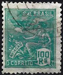 Brasilien 1928 - Mi 310X - YT 201 - Luftfahrt - Gezähnt 13½ x 12½