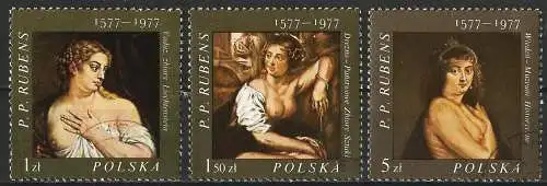 Polen 1977 - Mi 2497/99 - YT 2328/30 - Gemälde von Pierre Paul Rubens