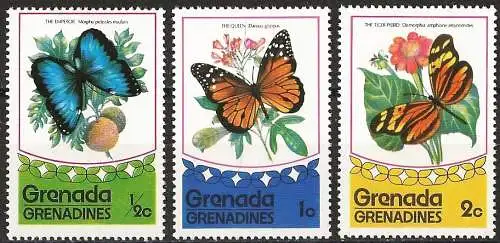 Grenadinen 1975 - Mi 79/81 - YT 67/69 - Schmetterlinge - MNH