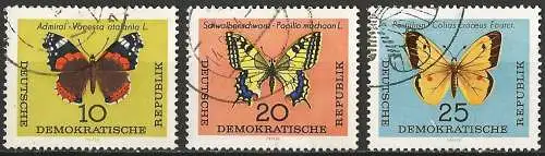 DDR 1964 - Mi 1004/06/07 - YT 707/09/10 - Schmetterlinge
