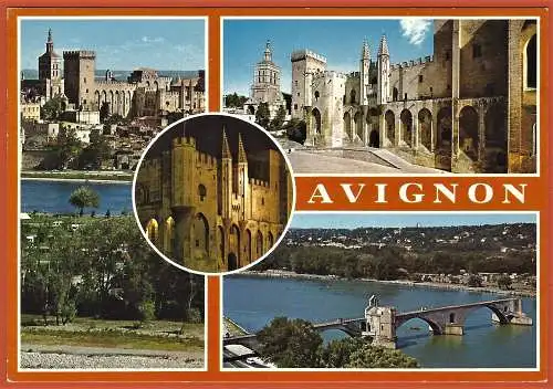 [Ansichtskarte] France - Vaucluse ( 84 ) Avignon : Palais des papes et Pont Saint-Bénézet  / 
Frankreich : Palast der Päpste und bridge. 