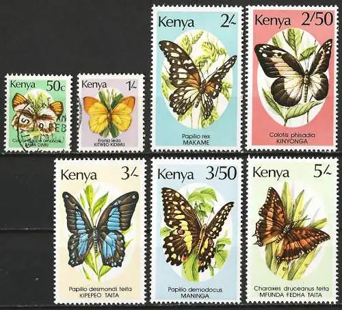 Kenya 1988 - Mi 417... - YT 413... - Schmetterlinge - MNH Außer 0,50c & 1s 