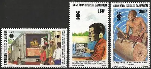 Kamerun 1983 - Mi 1016/18 - YT 725/27 - Jahr der Telekommunikation - MH - Komplette Serie