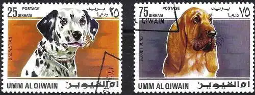 Umm al-Kaiwain 1967 - Mi 211 & 213 - YT 72B et 72D - Hunde